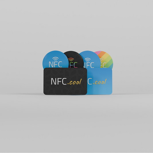 NFC.cool Products Pack of NFC Dots And NFC Sticker Blue and Rainbow Colors