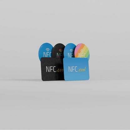 NFC.cool Products Pack of NFC Dots And NFC Sticker Blue and Rainbow Colors