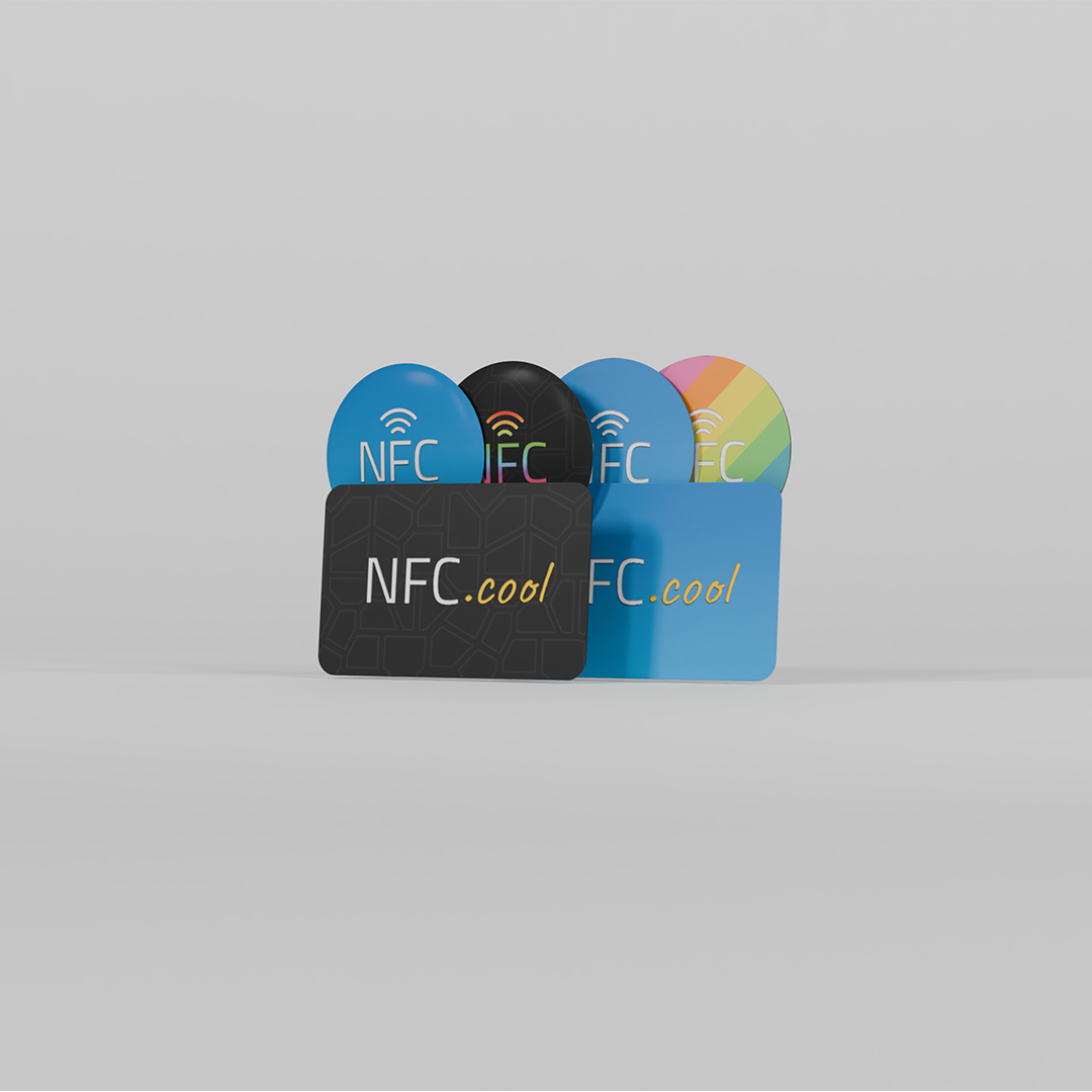 NFC.cool Products Pack of NFC Dots And NFC Sticker Blue and Rainbow Colors