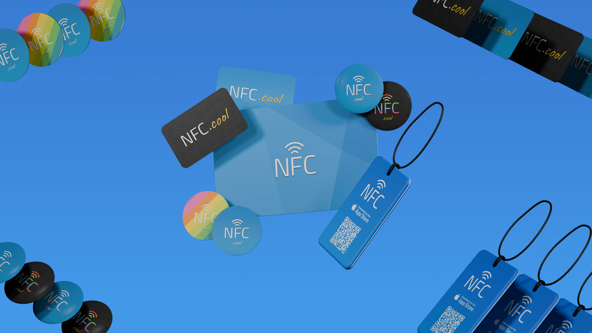 Image showing all NFC.cool Products with NFC technology.