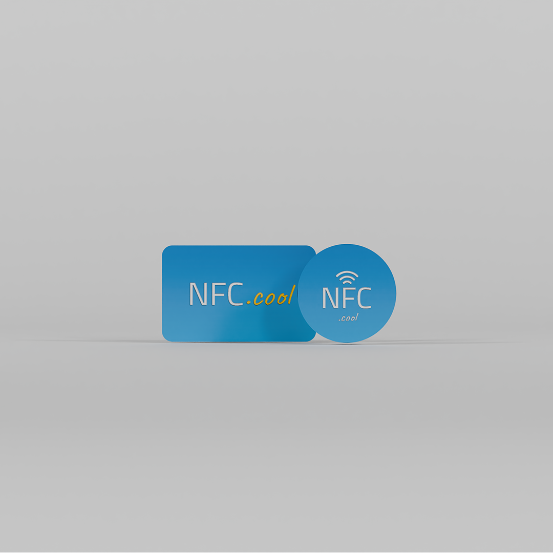 NFC.cool Pack of NFC Sticker Rectangle blue and blue circle