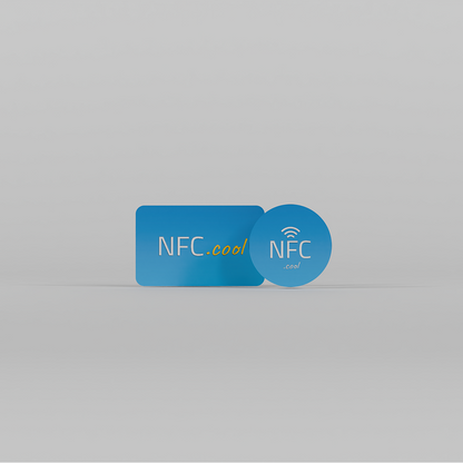 NFC.cool Pack of NFC Sticker Rectangle blue and blue circle