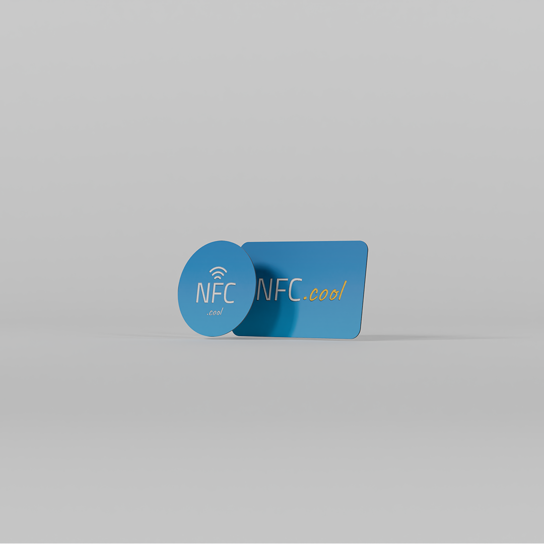 NFC.cool Pack of NFC Sticker Rectangle blue and blue circle