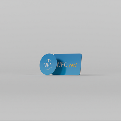 NFC.cool Pack of NFC Sticker Rectangle blue and blue circle