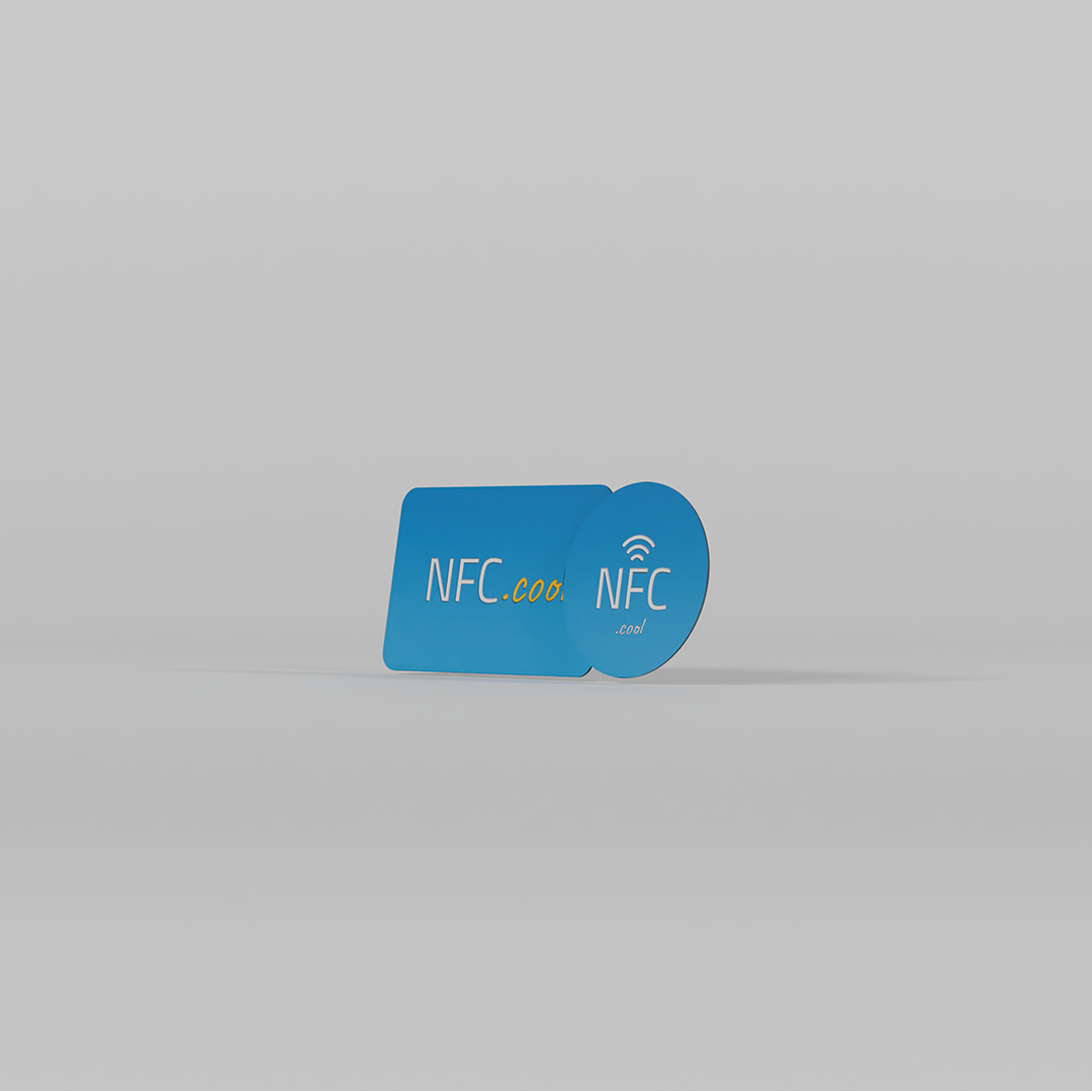 NFC.cool Pack of NFC Sticker Rectangle blue and blue circle