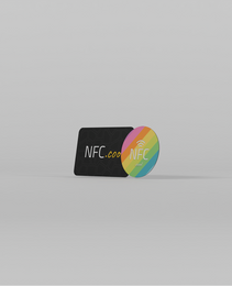 NFC.cool Pack of NFC Sticker Rectangle black and rainbow circle